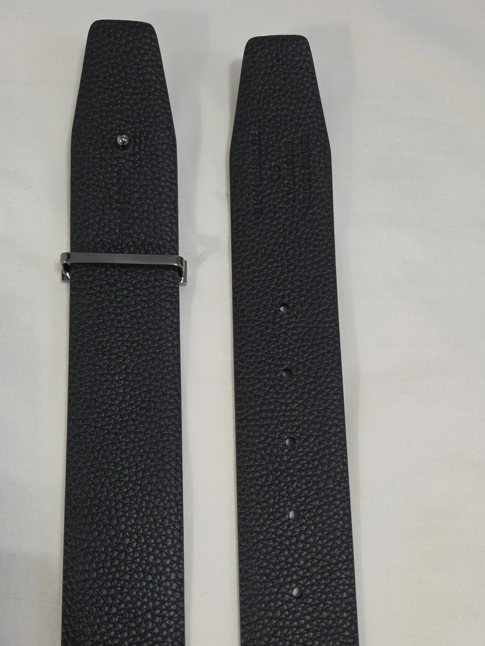 Tom Ford Black & Brown Leather Belt Dark T Buckle Accent